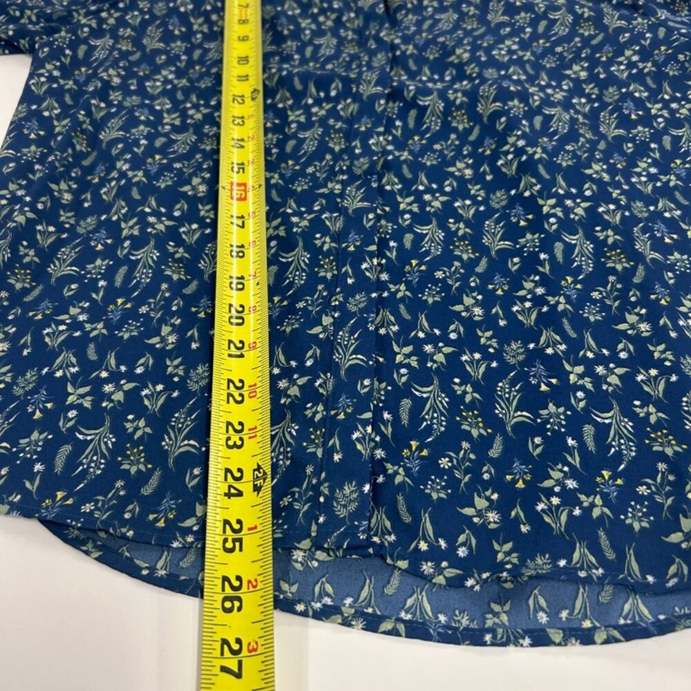Jachs Girlfriend Blue Floral Boho‎ Peasant Top Medium - Picture 9 of 14